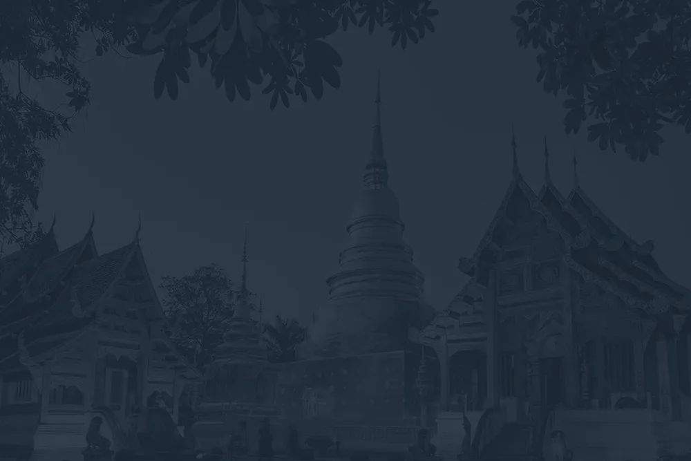 Wat Phra Singh temple at dusk in Chiang Mai's Old City